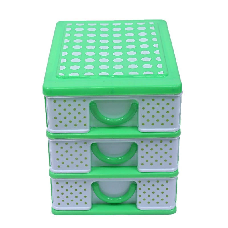 Kuber Industries Kuber Industries Plastic 2 Pieces Three Layer Drawer Storage Cabinet Box GreenCTKTC13051  - Image 4