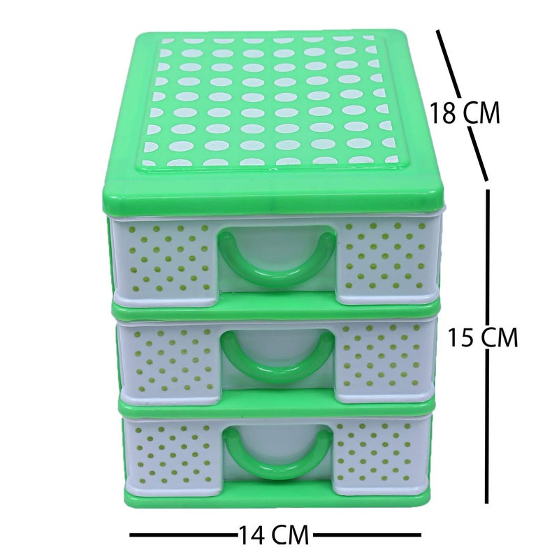 Kuber Industries Kuber Industries Plastic 2 Pieces Three Layer Drawer Storage Cabinet Box GreenCTKTC13051  - Image 2