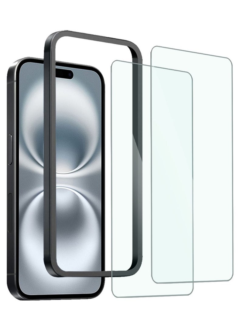 Apple iPhone 16 Plus Screen Protector, Super Clear Gorilla Glass with Easy Installation Auto Alignment Frame, 9H Tempered Glass, Bubble-Free, Case-Friendly - 2 Pack