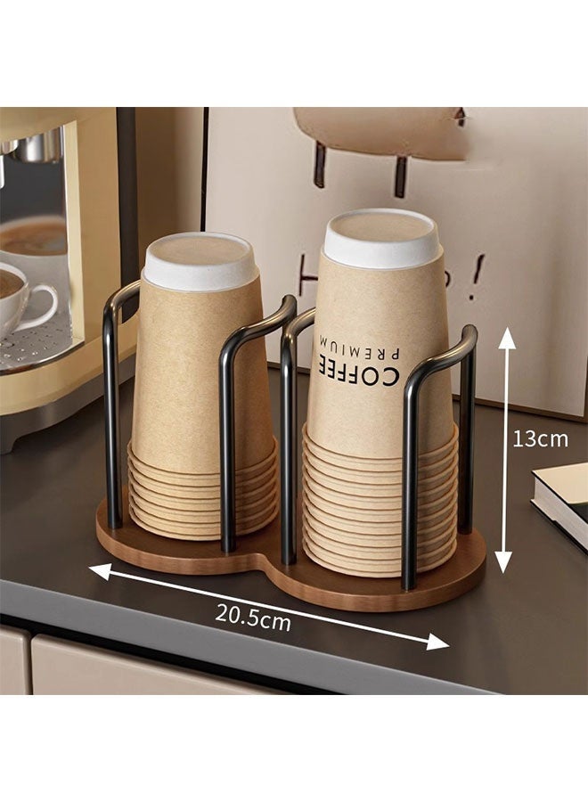 Double Paper Cup Dispenser, Disposable Paper Cup holder, Dual Compartment Paper Cup Holder, Countertop Coffee Tea Cup Organizer, Stackable Desktop Cup Holder Stand, Disposable Cup Storage Rack, Mouthwash Rinsing Cup Holder, Draining Tray, Kitchen accessories, Durable, Space-Saving Design for Home, Office and Coffee Stations - Image 4