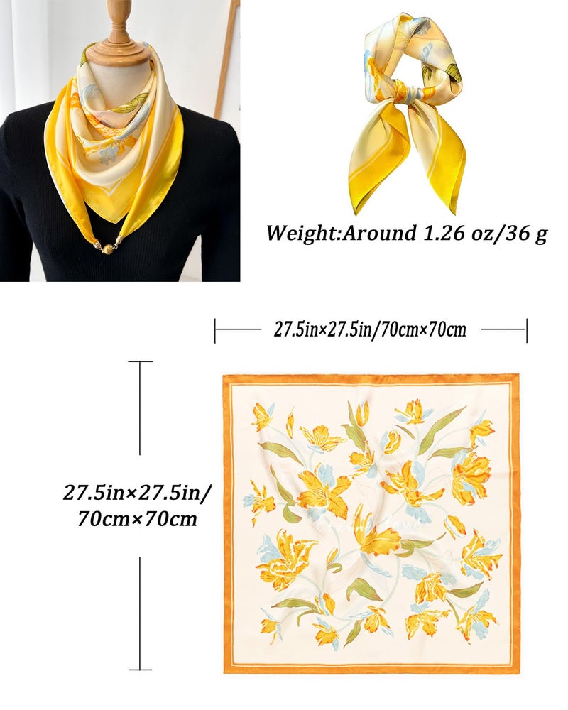 Saiusloa Neck Scarf For Womens Silky Head Scarves Hair Bandanas Square Scarf Fashion Accessories lightweight 27.5 * 27.5inch-3 - Image 3