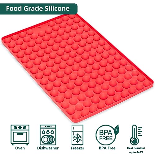Amyandone Mini Round Silicone Molds, 148 Cavities Semi Sphere Chocolate Candy Mold for Baking and Freezing Chocolate Chip/Gumdrop/Cookie/Dog Treat/Cake Decor/Fruit Snack (with a Scraper) - Image 2
