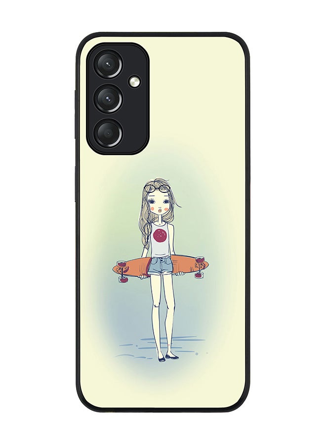 Stylizedd Rugged Black edge case for Samsung Galaxy A05s, Slim fit Soft Case Flexible Rubber Edges Anti Drop TPU Gel Thin Cover- Skater Girl - Image 1