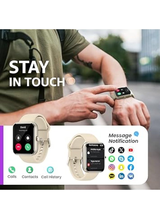 TOZO 2025 New Upgraded Smart Watch for Men Women for iPhone&Android, 1.83" Fitnes Tracker Bluetooth Call [Answer/Make], IP68 Waterproof with Heart Rate/SpO2/Sleep Monitor, 100+ Sport Modes Gold - Image 5