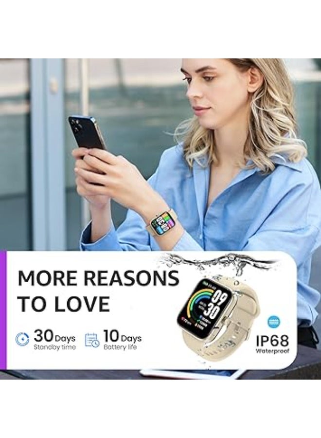 TOZO 2025 New Upgraded Smart Watch for Men Women for iPhone&Android, 1.83" Fitnes Tracker Bluetooth Call [Answer/Make], IP68 Waterproof with Heart Rate/SpO2/Sleep Monitor, 100+ Sport Modes Gold - Image 2