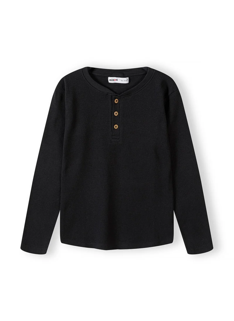 مينوتي Small Kids Boys  Waffle Henley Tee