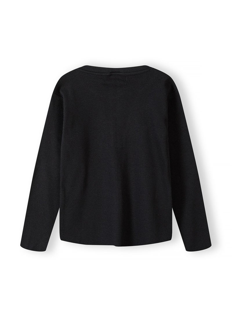 MINOTI Kids Long Sleeve Henley Top with Buttons - Image 2