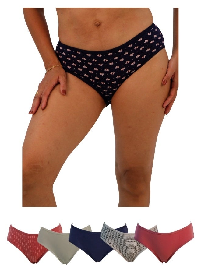 JOANNA JOANNA D087 Women's Multiple Design Mid Rise 6-Pack Panties, Multicolor  - Image 1