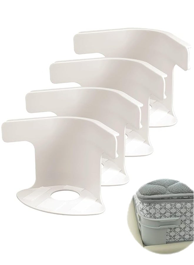 4 Pack Bed Sheet Holder Set with Lock Strips, Heavy Duty Bed Sheet Fasteners, Heavy Duty Bed Sheet Holder Corner Fitted Sheet Straps Fit All Mattress Size - White - Image 1