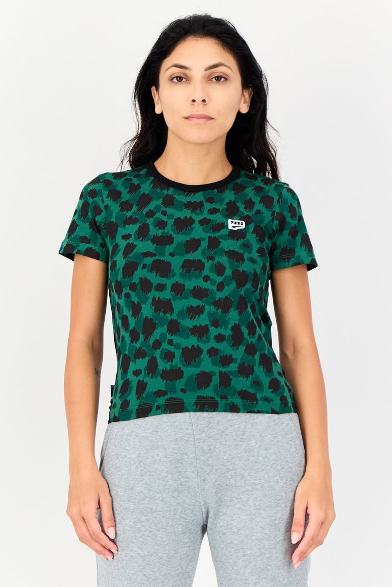 PUMA Women Slim Fit Embroidered Logo Short Sleeves Outdoor T-Shirt, Multicolor - Image 1