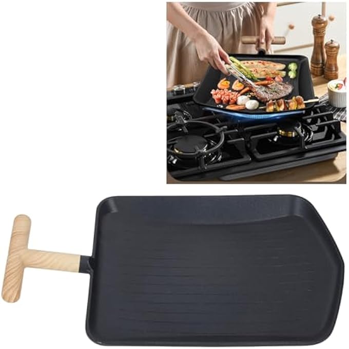 Jiawu Grill Pan Nonstick Square Cooking Grill Plate Aluminum Alloy Barbecue Griddle Plate Griddle Pan Grilling Skillet For Indoor  Outdoor Bbq Campfire - Image 4