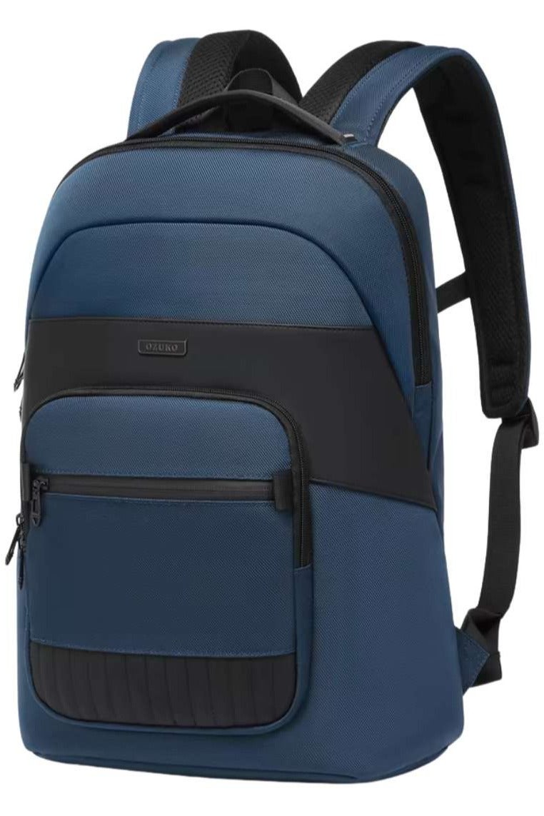 OZUKO 9847 Travel Laptop Backpack – USB Port, Water-Resistant, Blue - Image 1