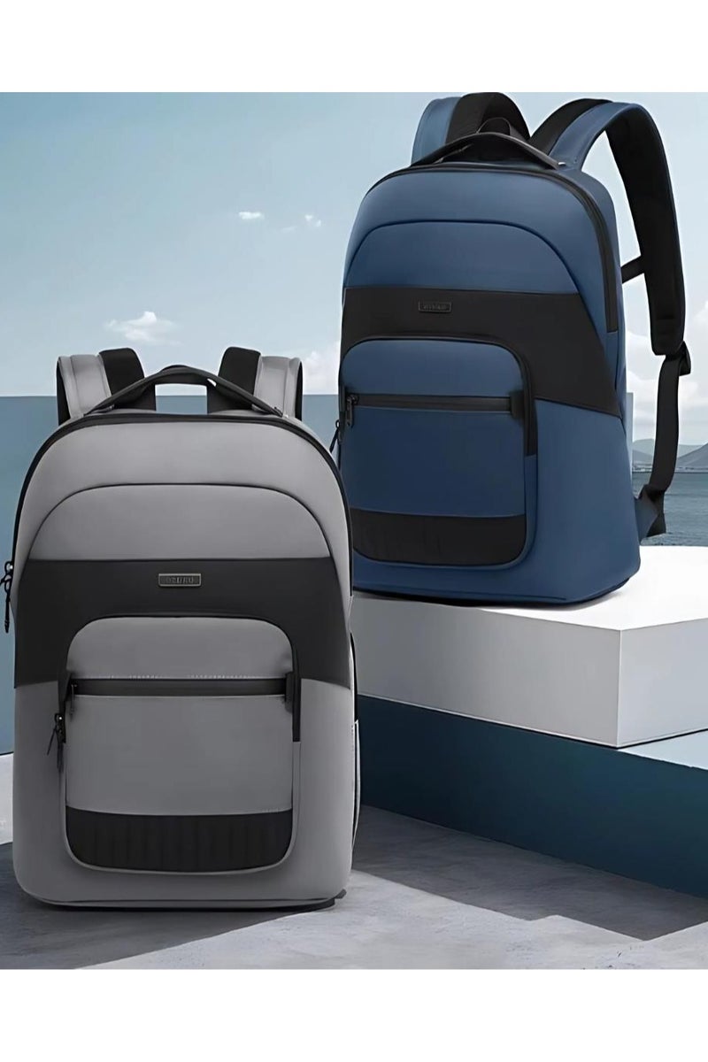 OZUKO 9847 Travel Laptop Backpack – USB Port, Water-Resistant, Blue - Image 2