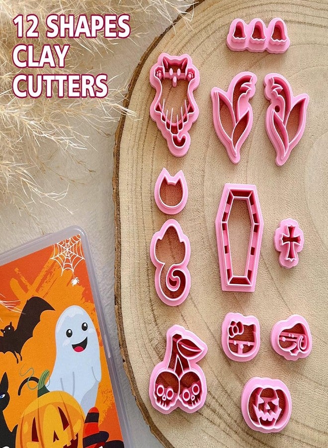 Keoker Halloween Polymer Clay Cutters - 12 Shapes Halloween Pumpkin Clay Earring Cutters - Image 2