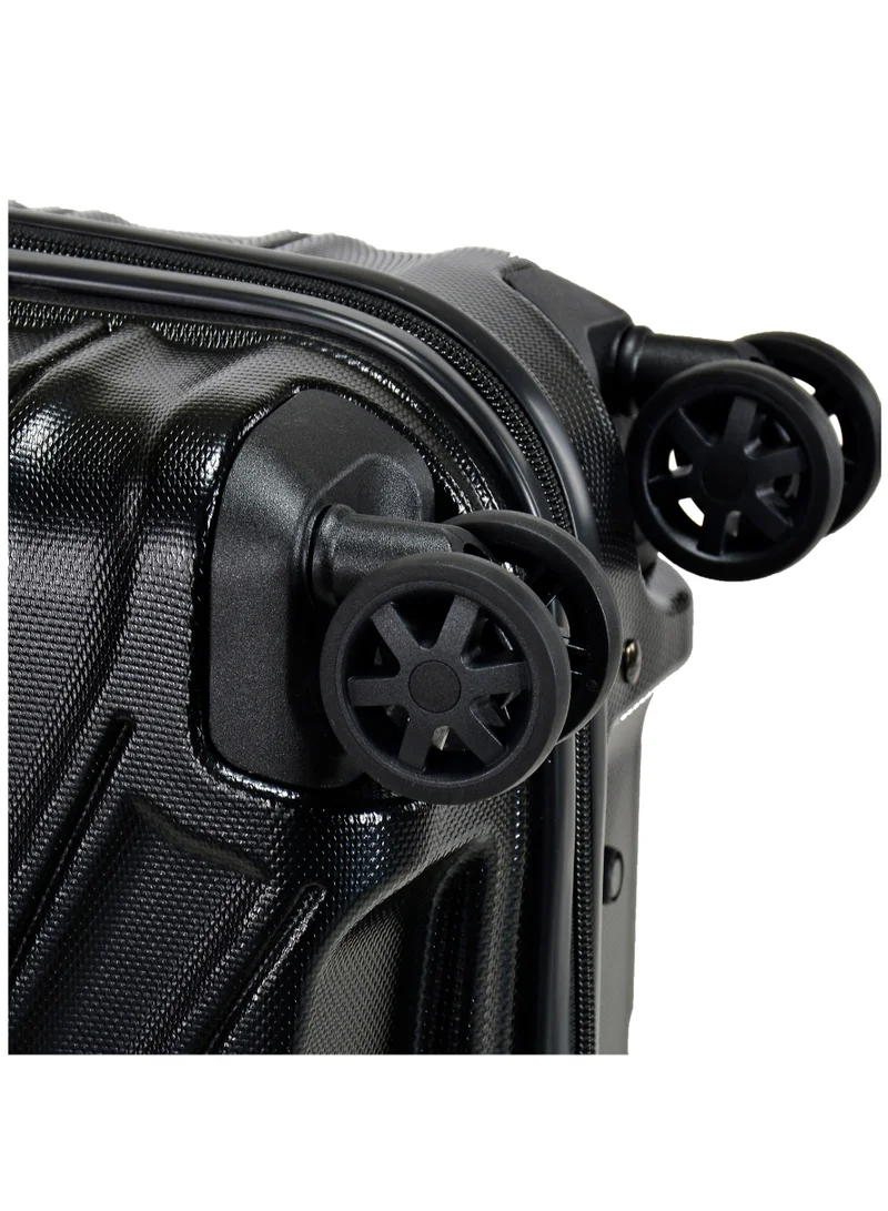 eminent Hard Case Travel Bag Medium Luggage Trolley TPO Lightweight Suitcase 4 Quiet Double Spinner Wheels with TSA Lock KK30 Black