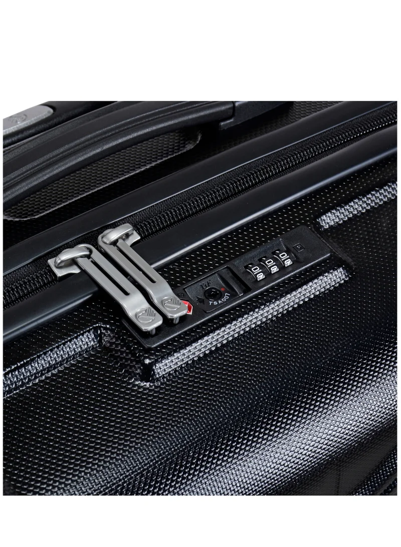 eminent Hard Case Travel Bag Medium Luggage Trolley TPO Lightweight Suitcase 4 Quiet Double Spinner Wheels with TSA Lock KK30 Black
