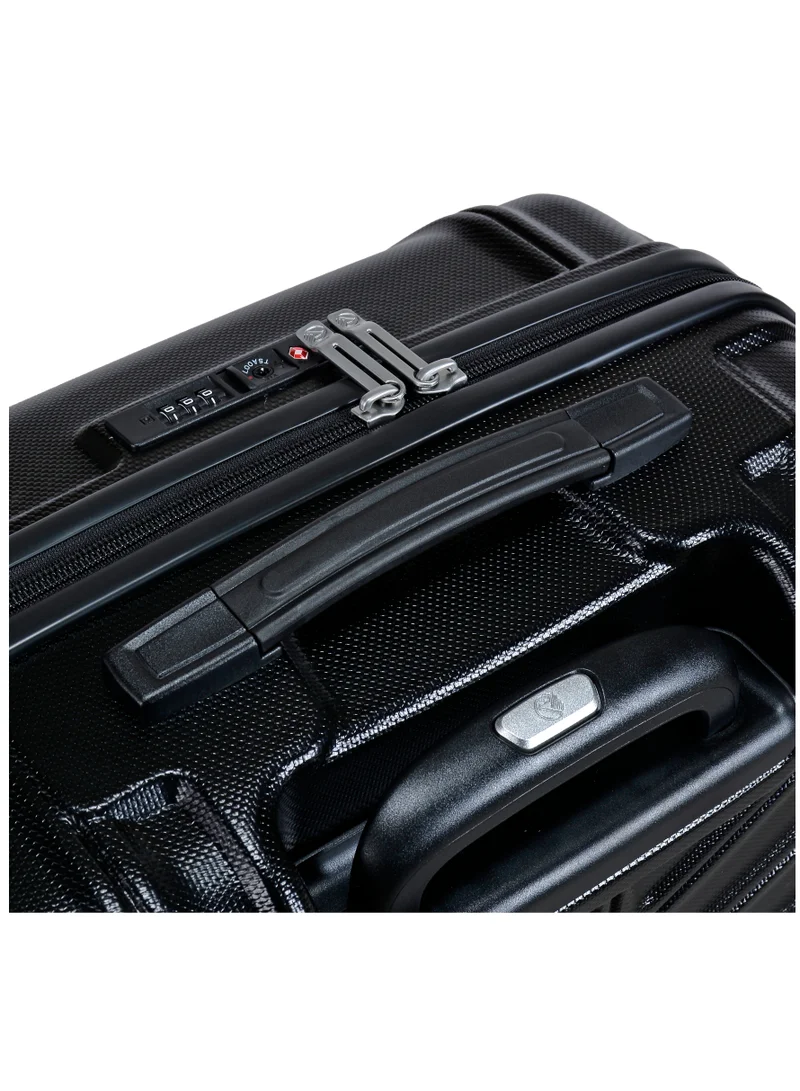 eminent Hard Case Travel Bag Medium Luggage Trolley TPO Lightweight Suitcase 4 Quiet Double Spinner Wheels with TSA Lock KK30 Black