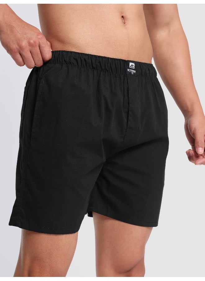 Beyoung Plain Black Mens Boxer  - Image 4