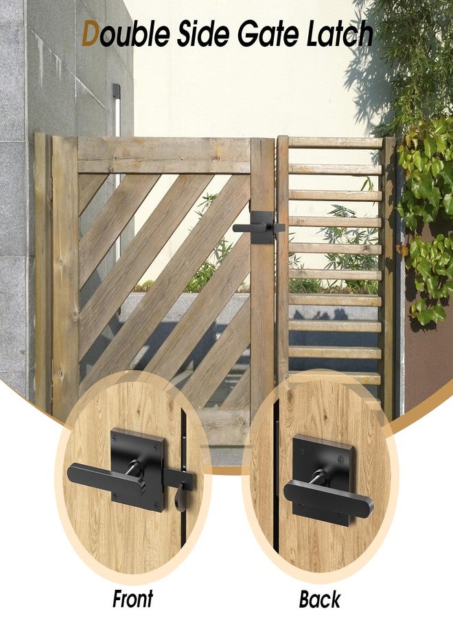 Aglehome Double Side Gate Latch, Heavy Duty Gate Latch for Wooden Fence, Black Fence Gate Latch with Handles, Heavy Duty Gate Latch for Wooden Gates, Pool Gate, Backyard, Garden - Image 3