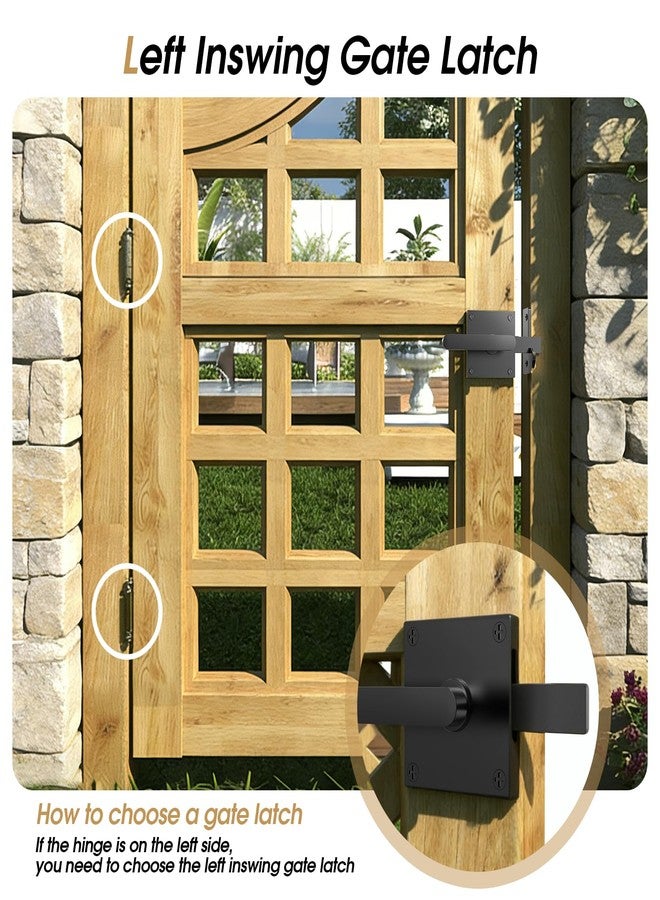 Aglehome Double Side Gate Latch, Heavy Duty Gate Latch for Wooden Fence, Black Fence Gate Latch with Handles, Heavy Duty Gate Latch for Wooden Gates, Pool Gate, Backyard, Garden - Image 2