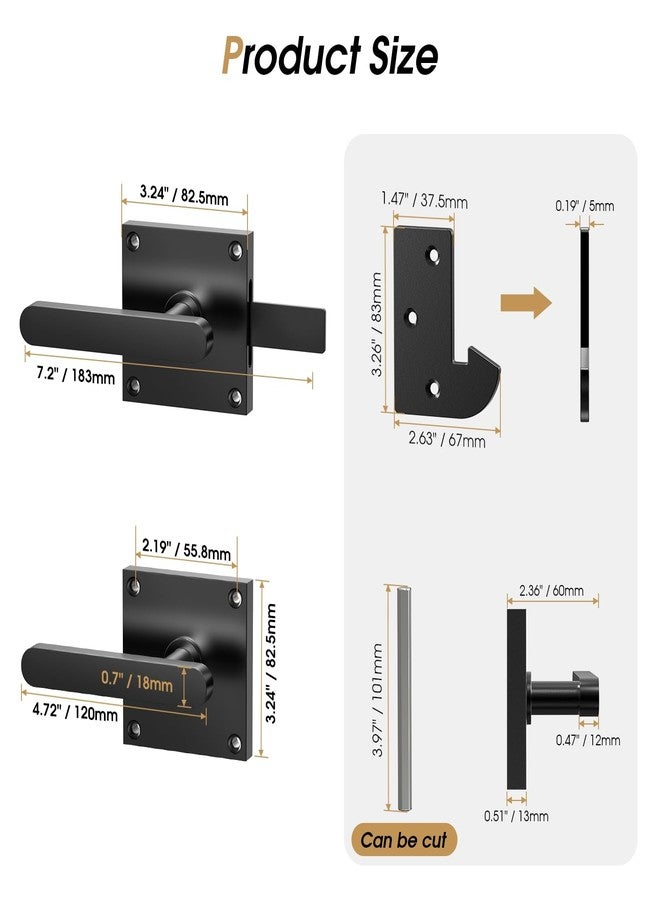 Aglehome Double Side Gate Latch, Heavy Duty Gate Latch for Wooden Fence, Black Fence Gate Latch with Handles, Heavy Duty Gate Latch for Wooden Gates, Pool Gate, Backyard, Garden - Image 4