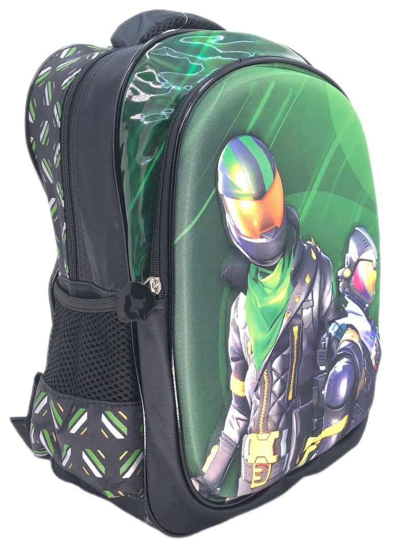 Boys 16-inch 3D School Backpack Set with Lunch Bag and Pencil Case: Cool Character Design