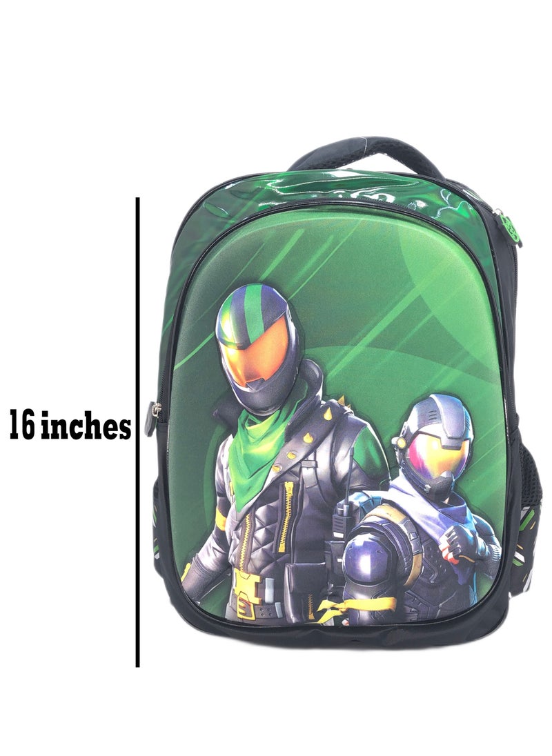 Boys 16-inch 3D School Backpack Set with Lunch Bag and Pencil Case: Cool Character Design