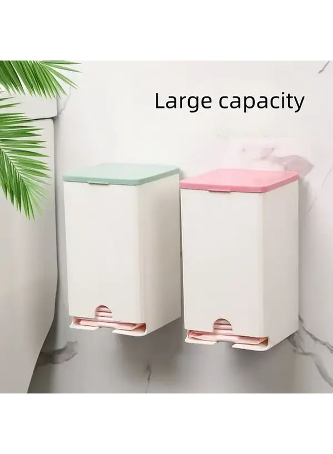 Pink Wall Mounted Sanitary Pad Holder And Organizer Flip Top Dustproof Storage Box With Color Coded Lid For Tampons Swabs Makeup Tools One Touch Lock No Tools Needed Bathroom Essentials - Image 5