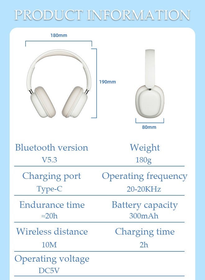 DUNISO Bluetooth Headphones Over Ear Wireless Headphones with Detachable Microphone HiFi Stereo Foldable Lightweight Headset, Deep Bass for Home Office Cellphone PC - Image 2