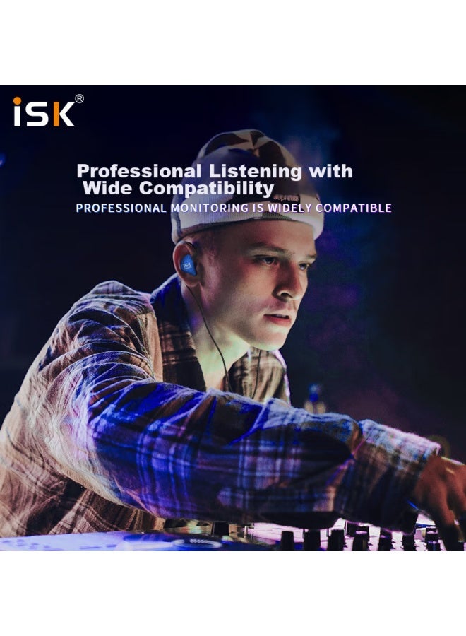 Isksem3c In-ear Earphones, Professional Monitoring, Powerful Bass, Clear Treble, For Karaoke/gaming/music/phone/sound Card, Douyin/kuaishou Celebrity Equipment, Blue - Image 4