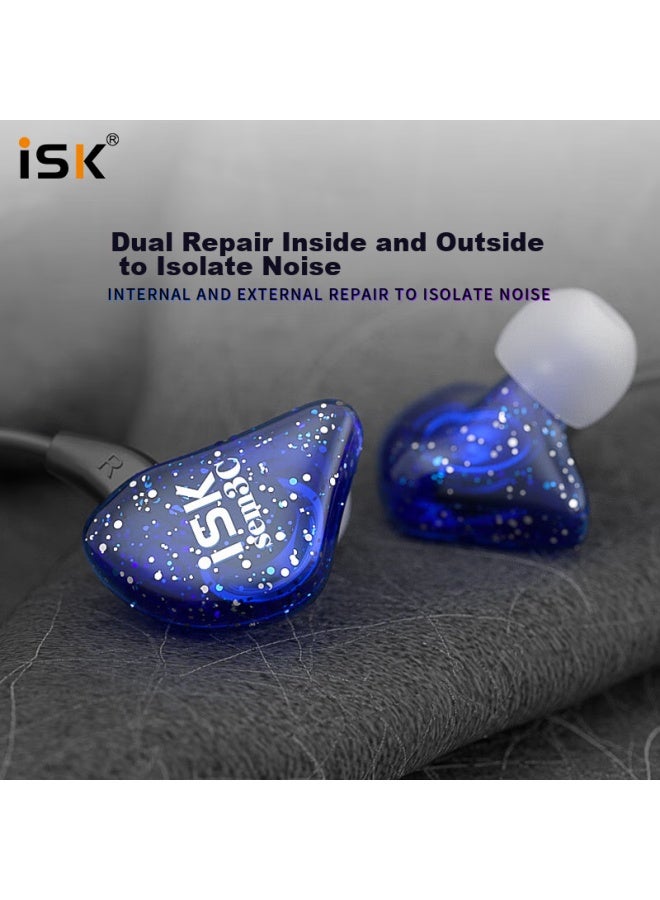Isksem3c In-ear Earphones, Professional Monitoring, Powerful Bass, Clear Treble, For Karaoke/gaming/music/phone/sound Card, Douyin/kuaishou Celebrity Equipment, Blue - Image 3
