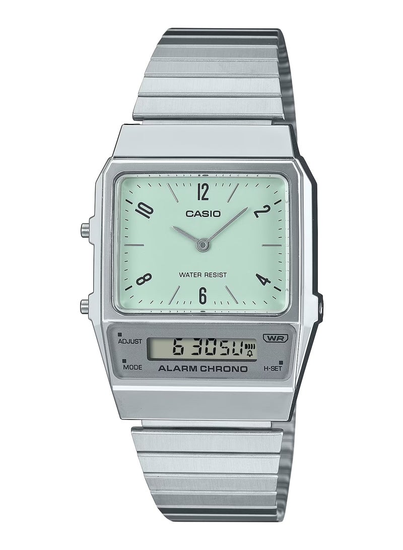 CASIO Vintage Analog+Digital Stainless Steel Watch AQ-800E-3A