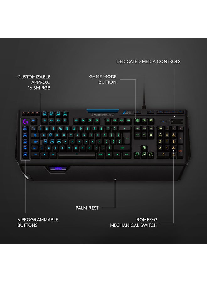 Logitech G910 Orion Spectrum Illuminated Mechanical Gaming Keyboard, RGB Backlit Keys, Romer-G Tactile Key Switches, 9 Programmable G-Keys, Arx Dual Display Technology - Image 5