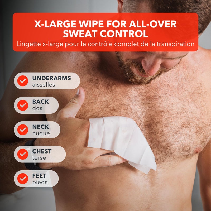 SweatBlock Clinical Strength XL Antiperspirant Body Wipes for Men & Women | Hyperhidrosis Sweat Protection for Hands Feet Underarms & Body | Unscented 10 Pack | Convenient Wipe Format for Targeted Use - Image 5