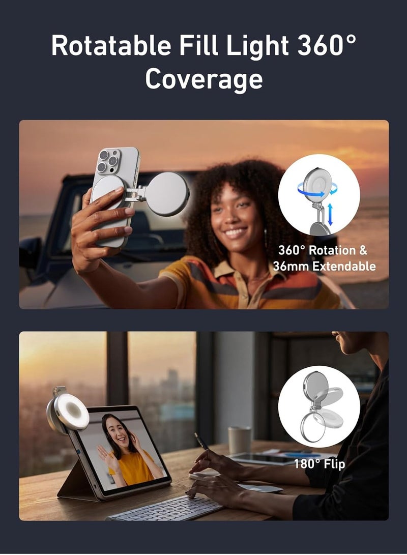 تيليسن مصباح سيلفي مغناطيسي - حلقة LED بزاوية 360 درجة مع مرآة و إضاءة احترافية متنقلة للمكياج ، البث ، وصناعة المحتوى - Image 3