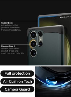 Spigen غطاء حماية متين لهاتف سامسونج جالاكسي S23 الترا مع إسفنج فائق التأثير - أخضر غامق  - Image 5