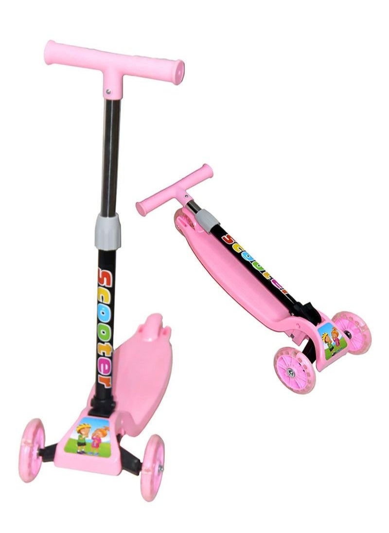 AGD - AGD Folding Kick Scooter 3 Wheels Height Adjustable with Comfortable Non-slip Handle for Unisex Kids - Image 1