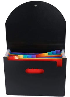 Bukela File Organisers, 12 Pockets Expanding File Folder, Accordion A4 Letter Size Portable Document Holder with Lid, Filling Folders Desk Storage Accordion File Organizer, Plastic Bills Storage Box  - Image 3
