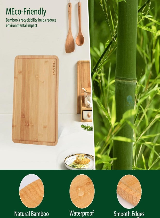 Skovtree Bamboo Serving Tray, Food Tray for Eating and Serving Coffee, Tea, 15.8x11.8 Inch - Image 5