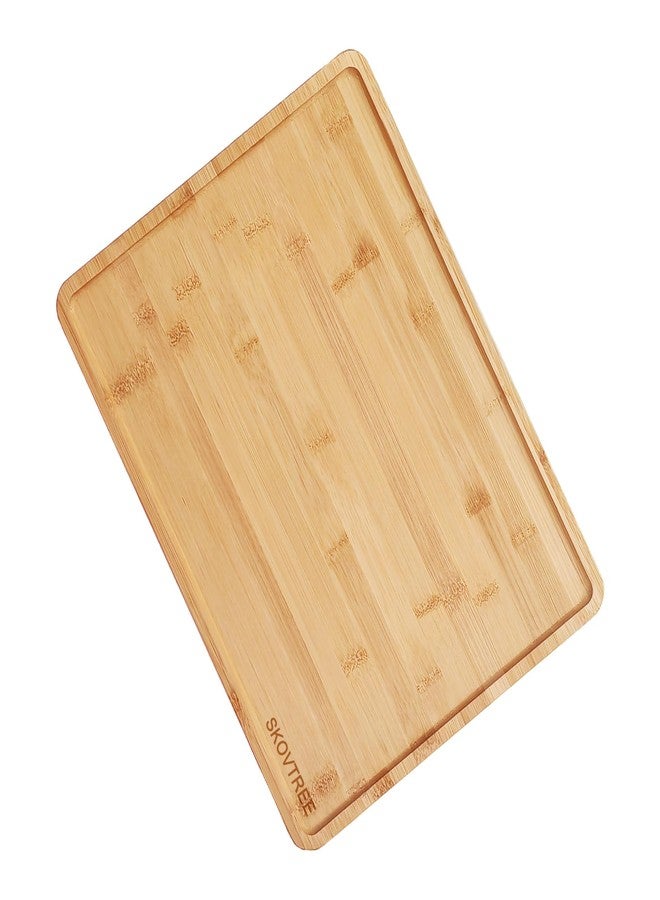 Skovtree Bamboo Serving Tray, Food Tray for Eating and Serving Coffee, Tea, 15.8x11.8 Inch - Image 1
