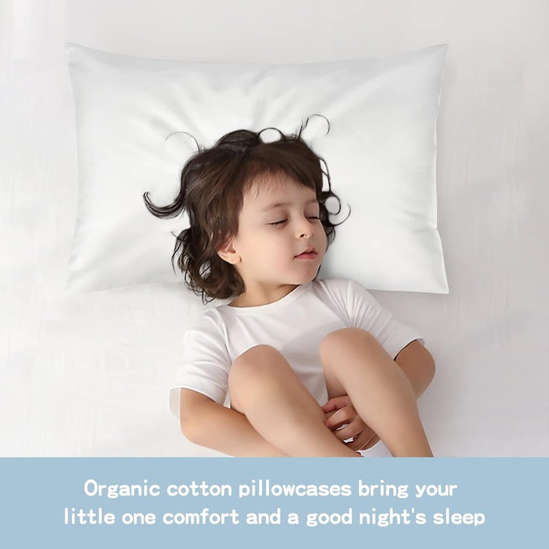 LULUSILK Organic Cotton Toddler Pillowcase 2 Pack, 14 x 20 Travel Pillow Case Cover for Babies, Kids, Boys and Girls, Soft and Breathable Small Pillow Cases with Envelope Closure, Ivory - Image 5