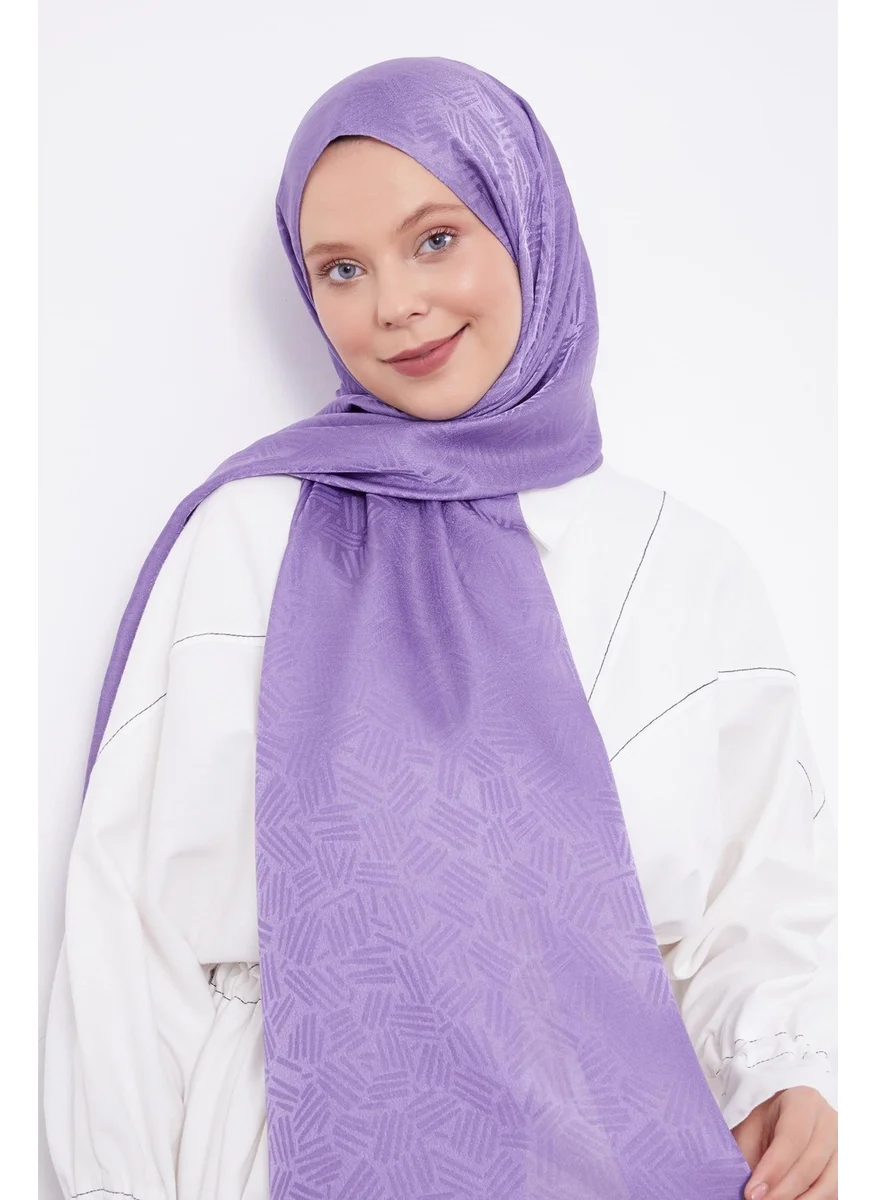 Levidor Purple Stripe Pattern Jacquard Janjan Shawl