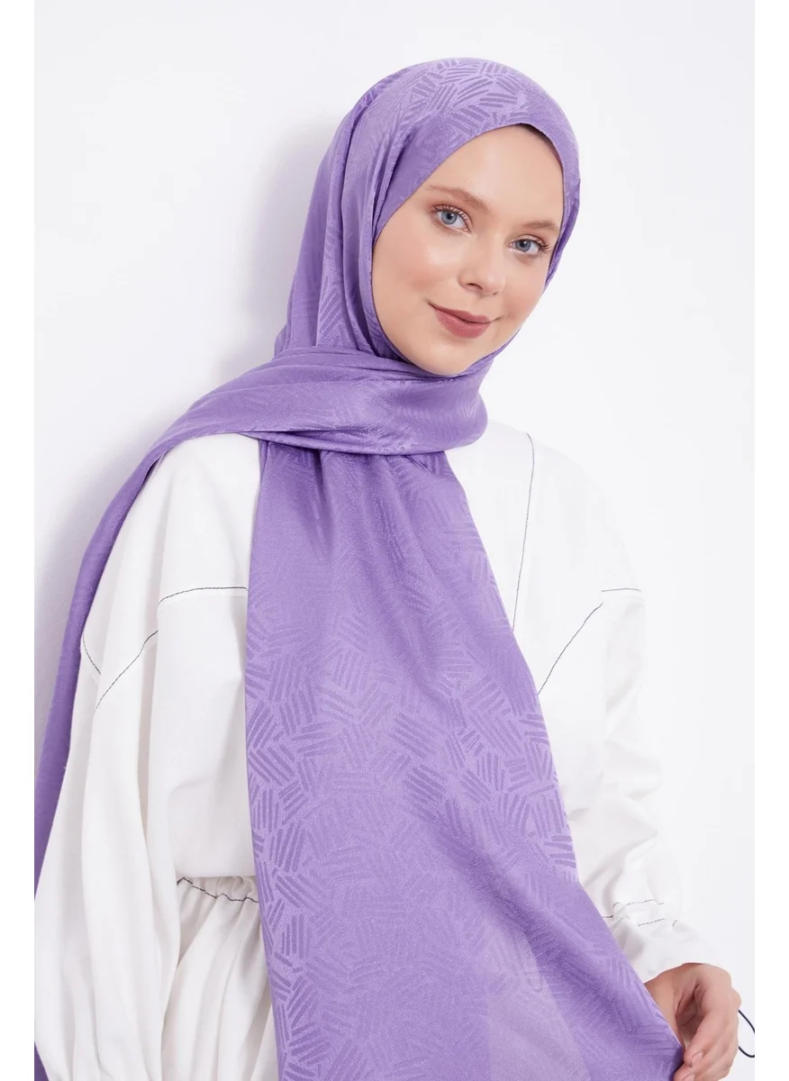 Levidor Purple Stripe Pattern Jacquard Janjan Shawl