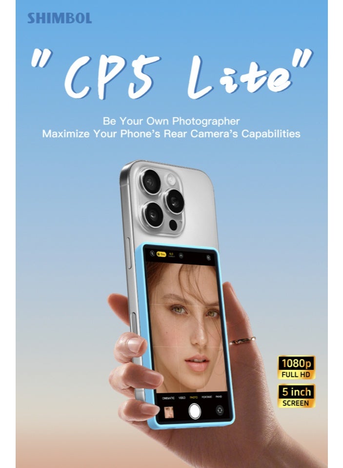 Shimbol CP5 Lite 5" Wireless Camera Monitor – 1080P HD, Bluetooth Control, 50m Transmission, Magnetic Case – Perfect for Vlogging & Content Creation - Image 2