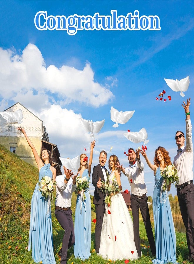 Arrowbash بالونات حمامة بيضاء من Arrowbash، 12 قطعة، مقاس 19.7 بوصة، بالونات حمامة سلام تذكارية صغيرة من رقائق معدنية، طائر حمامة، لحفلات الجنازة وحفلات الزفاف وأعياد الميلاد والخطوبة وحفلات المحاربين القدامى، لوازم تزيين - Image 5