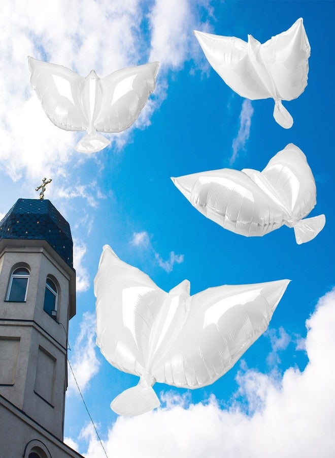 Arrowbash بالونات حمامة بيضاء من Arrowbash، 12 قطعة، مقاس 19.7 بوصة، بالونات حمامة سلام تذكارية صغيرة من رقائق معدنية، طائر حمامة، لحفلات الجنازة وحفلات الزفاف وأعياد الميلاد والخطوبة وحفلات المحاربين القدامى، لوازم تزيين - Image 4