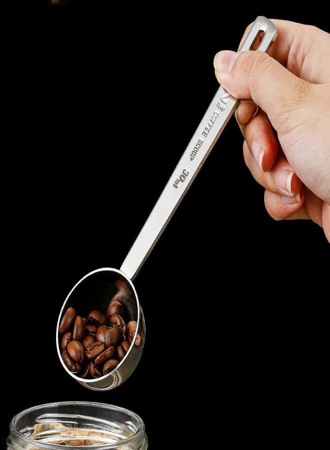 Raitron 2Pcs Stainless Steel Coffee Scoop, 2 Tablespoon Measuring Spoon, Coffee Scoop, 30Ml Metal Long Handled Spoons, Coffee,Sugar,Powder,Tea Measuring Spoons, Set of 2 - Image 3
