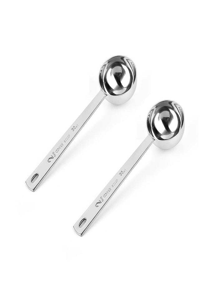 Raitron 2Pcs Stainless Steel Coffee Scoop, 2 Tablespoon Measuring Spoon, Coffee Scoop, 30Ml Metal Long Handled Spoons, Coffee,Sugar,Powder,Tea Measuring Spoons, Set of 2 - Image 1
