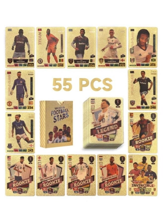 GIFT 55 PCS Gold Foil World Football Cards, Soccer Trading Card, Gold Foil Cards, No Repetition  - Image 2