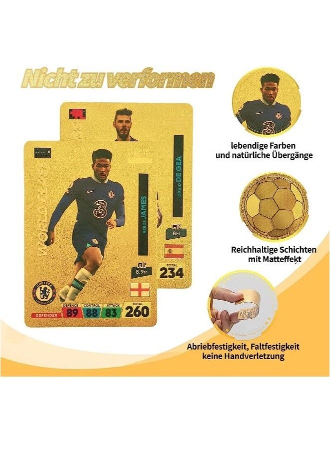 GIFT 55 PCS Gold Foil World Football Cards, Soccer Trading Card, Gold Foil Cards, No Repetition  - Image 5